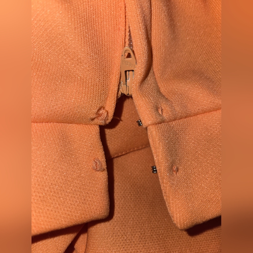 70s Mod Orange Dress Sleeveless Flare Homemade Vintage - Picture 8 of 8